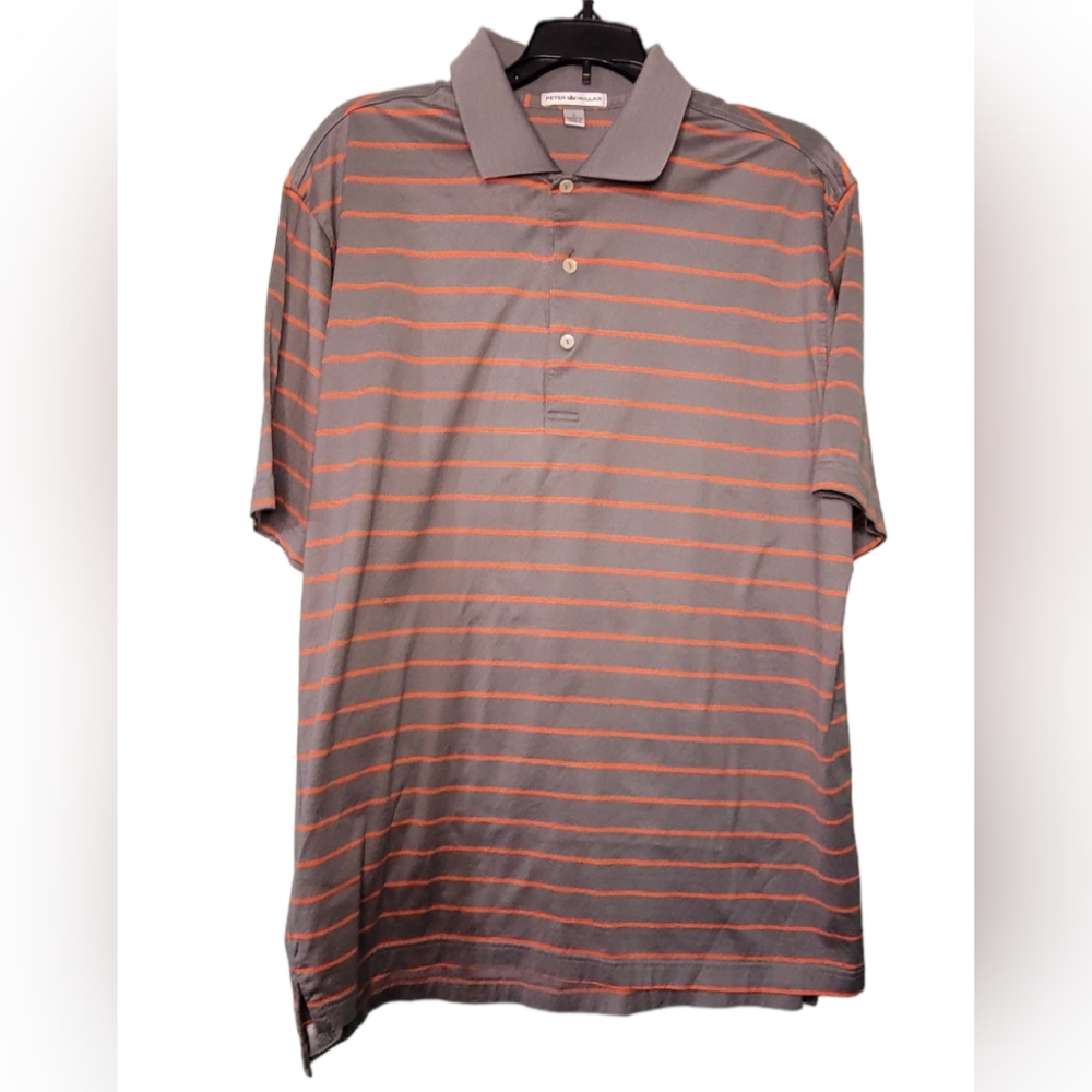Peter Millar Mens Striped Short Sleeve Polo Shirt SIZE Large